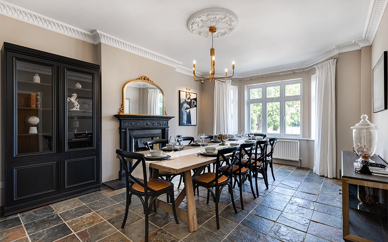 Farmhouse dining table seating 10 