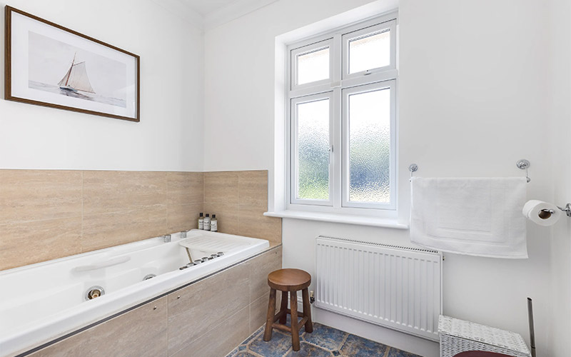 There are three bathrooms 