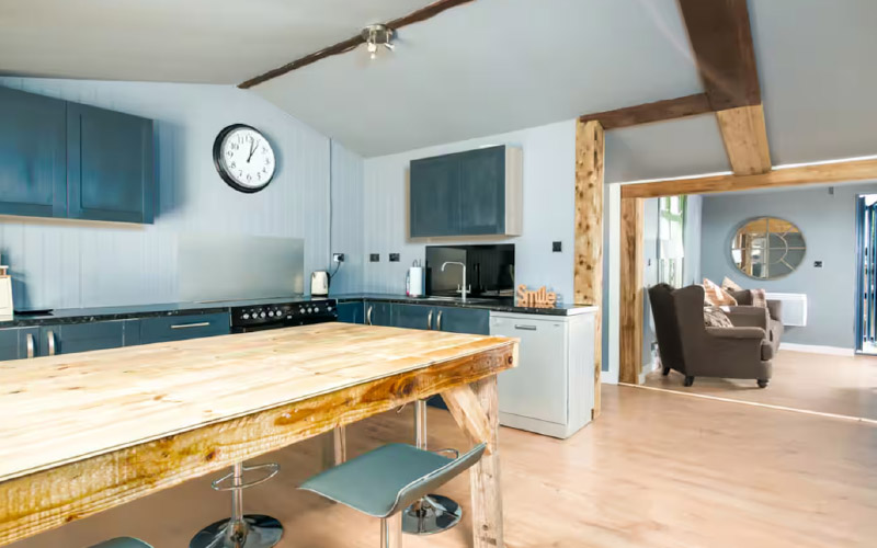Open plan kitchen and dining area 