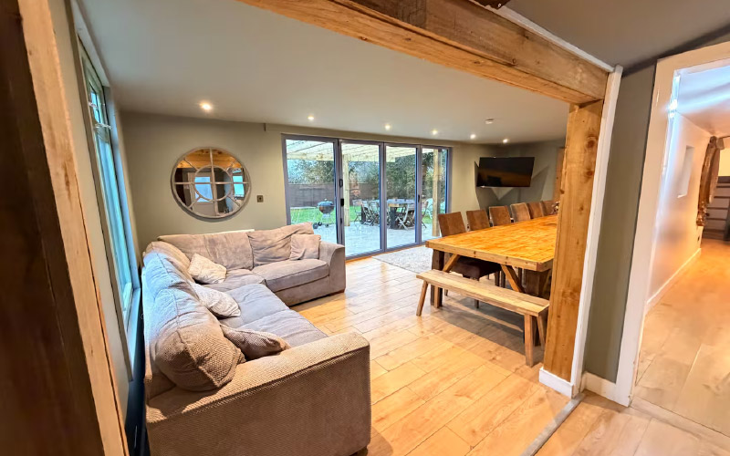 The living/dining area 