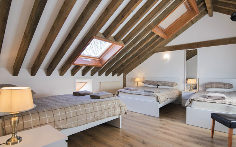 There are two family bedrooms 