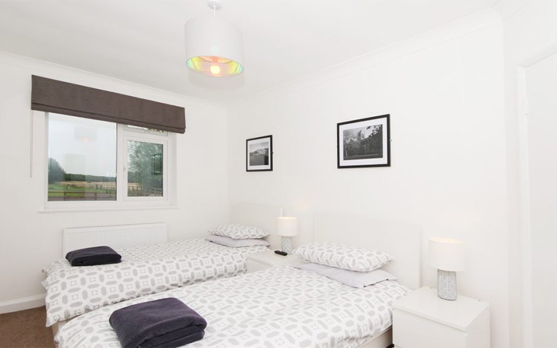 A twin room with countryside views 