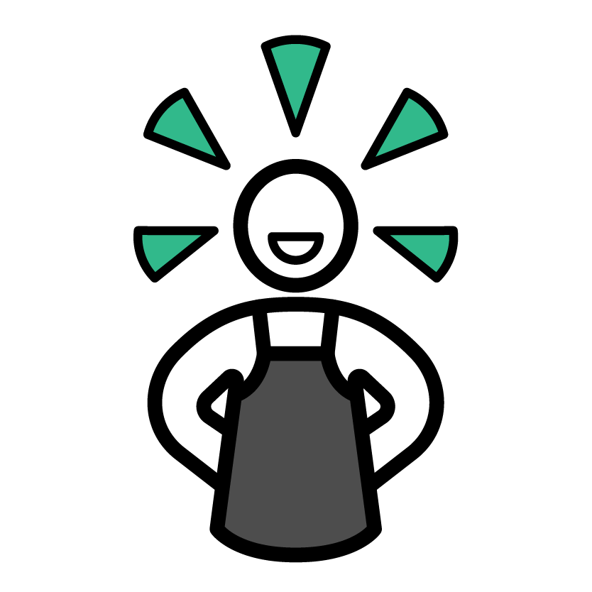 An illustrated icon of a confident dad bod