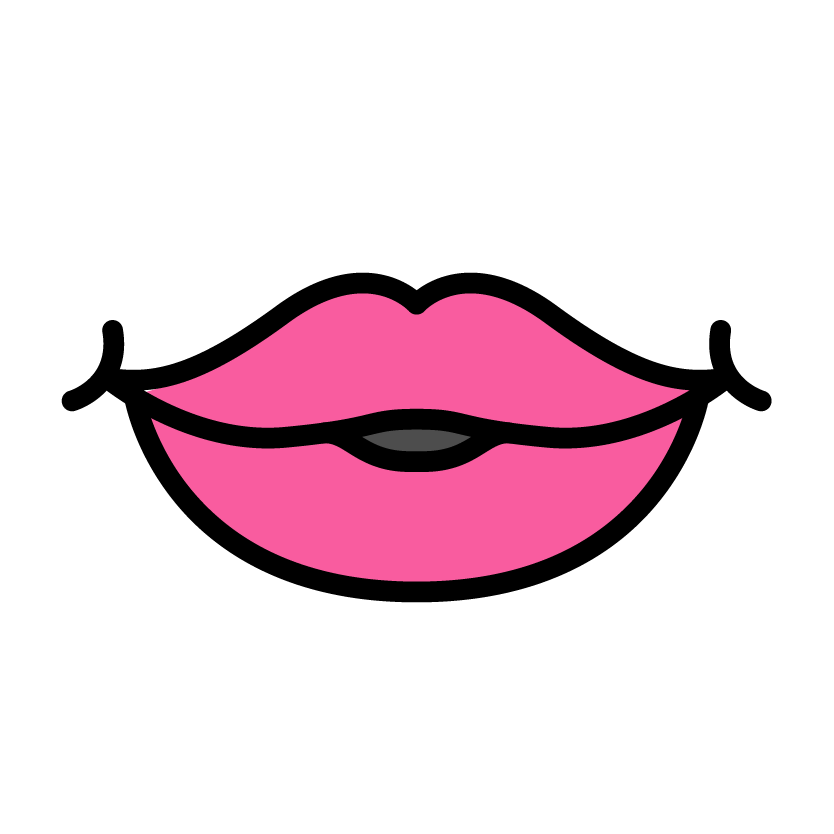 An illustrated icon of lips