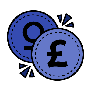 An icon that has two circles, one with the last night of freedom logo on it and one with a pound sign.