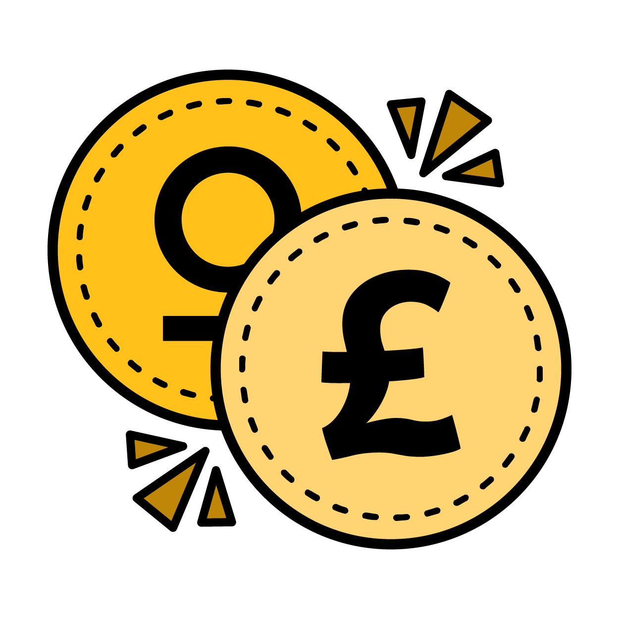 An icon that has two circles, one with the last night of freedom logo on it and one with a pound sign.