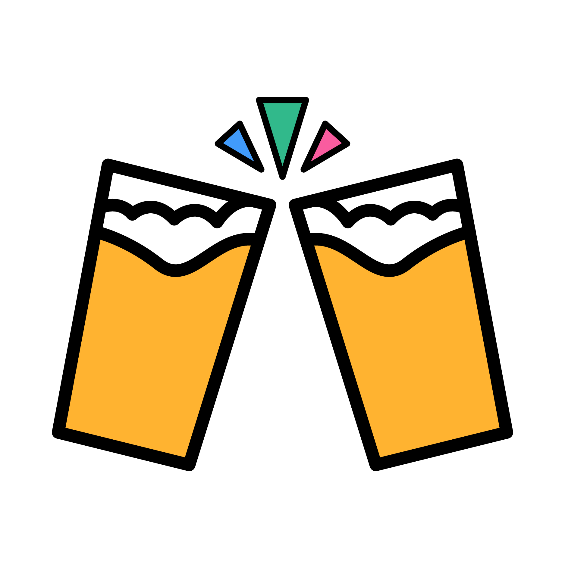 Icon of two pints of beers clinking