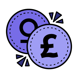 An icon that has two circles, one with the last night of freedom logo on it and one with a pound sign.