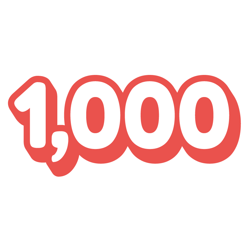 A graphic that says ‘We stock over 1000 fun accessories’ with the numbers in red