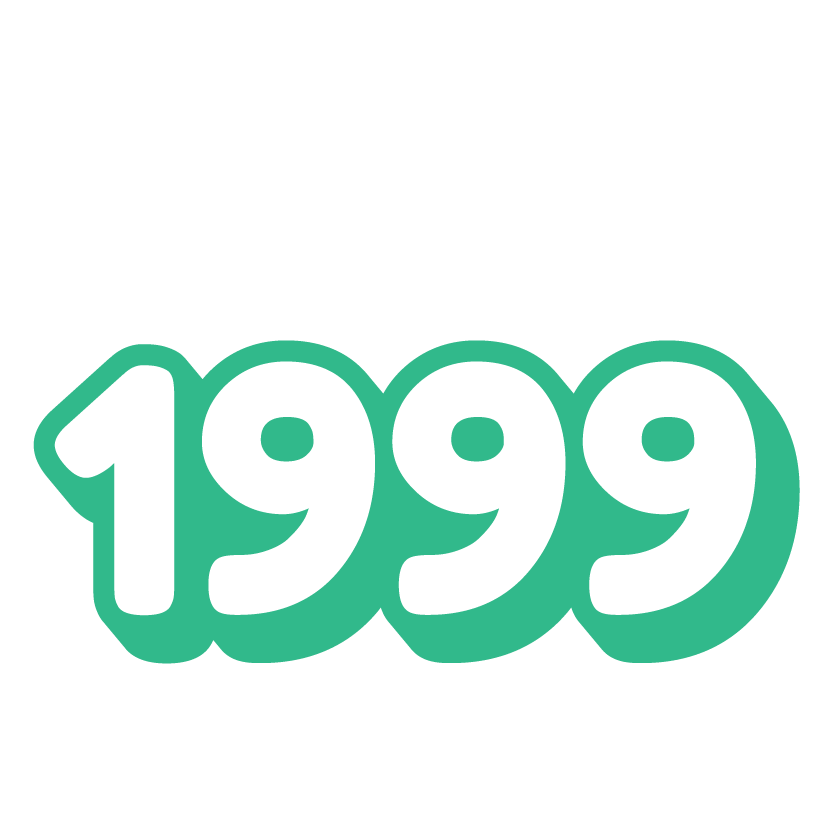 A graphic that says ‘We’ve been operating since 1999’ with the numbers in green