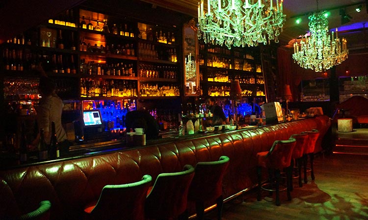 A bar at Lillie's Bordello