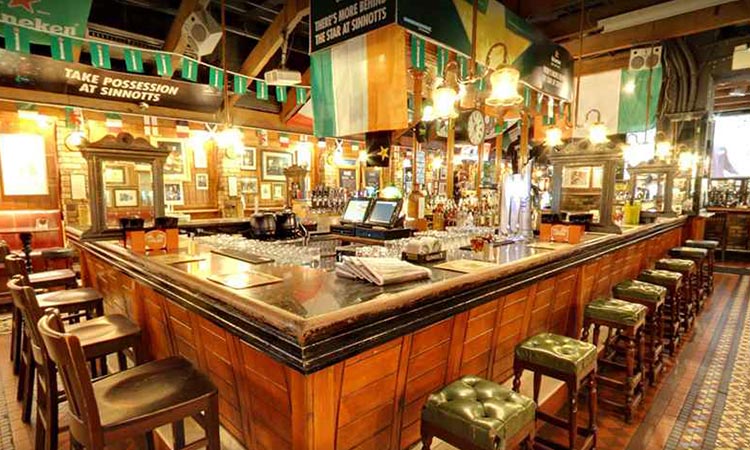 The main bar at Sinnotts Bar