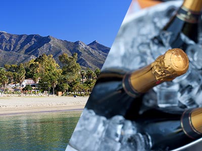 A Marbella beach and a bucket of iced champagne.