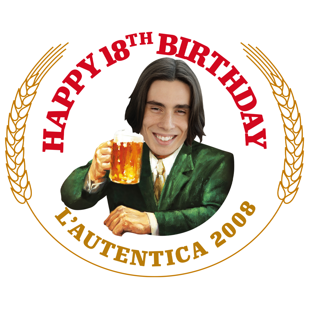 Moretti Birthday - Any Age Glassware - zoom view'