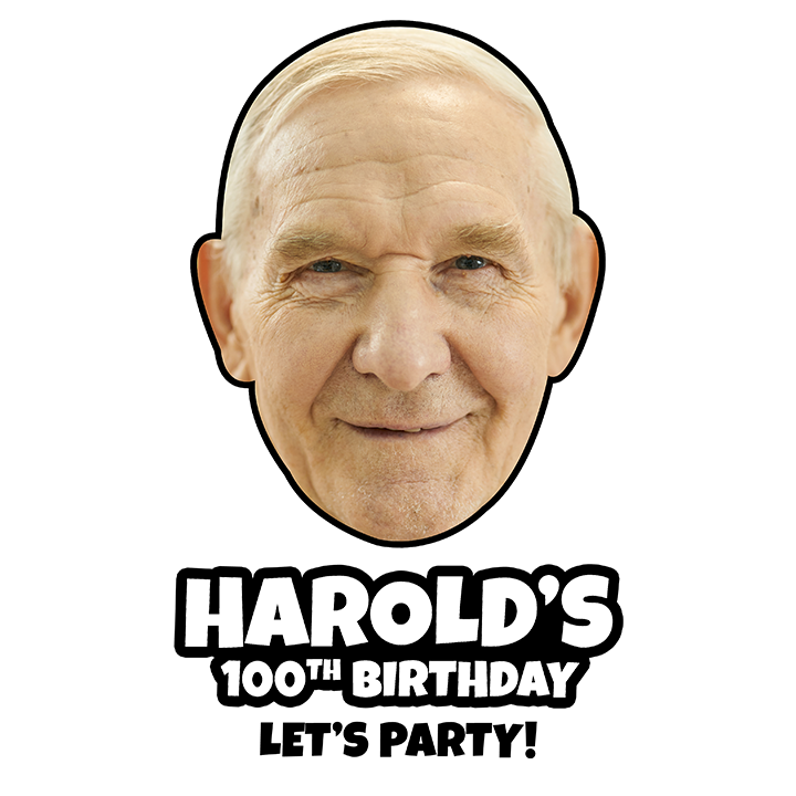 Photo Print Birthday - 100th Glassware - zoom view'