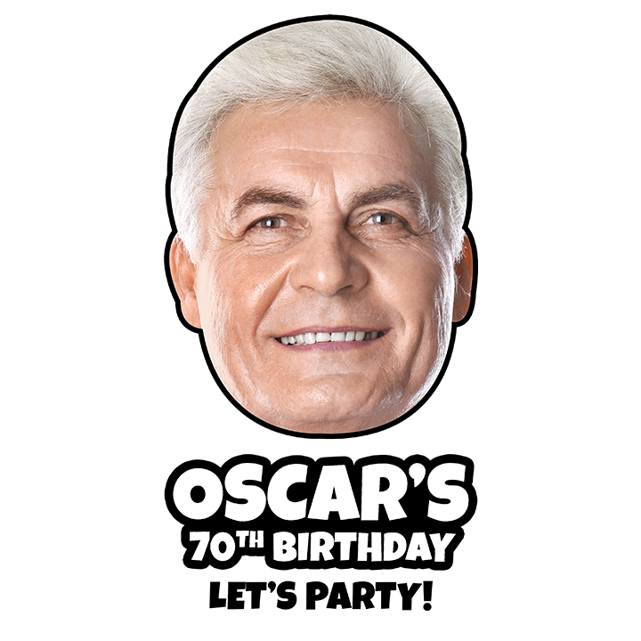 Photo Print Birthday - 70th Glassware - zoom view'