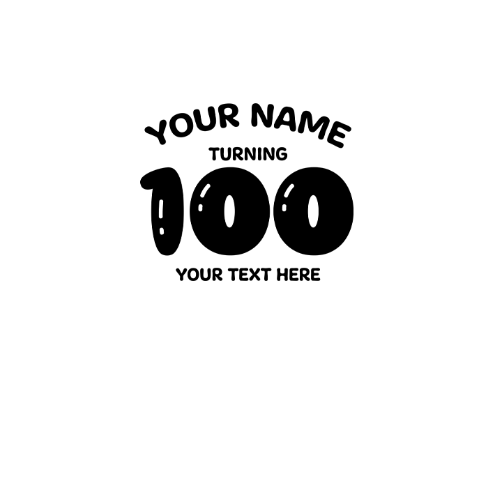 Birthday Balloons - 100th T-Shirts - Custom - front view