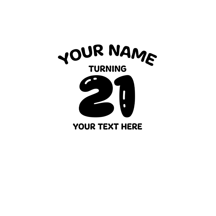 Birthday Balloons - 21st T-Shirts - Custom - front view