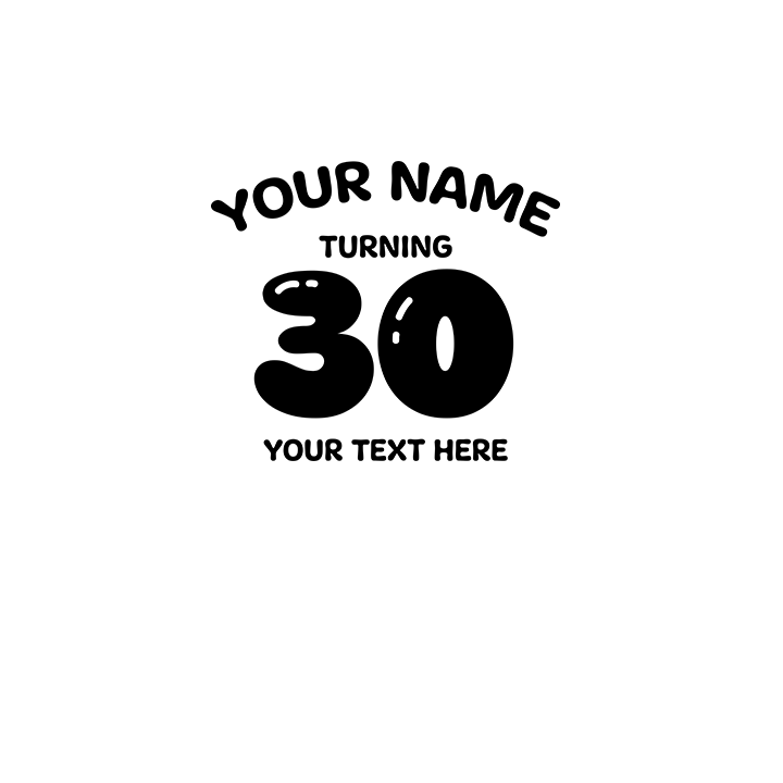 Birthday Balloons - 30th T-Shirts - Custom - front view