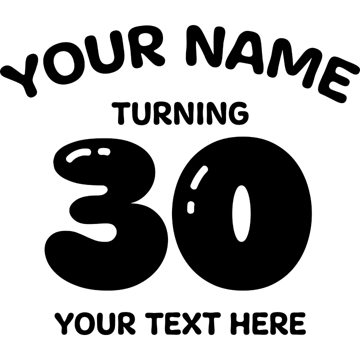 Birthday Balloons - 30th T-Shirts - Custom - zoom view'
