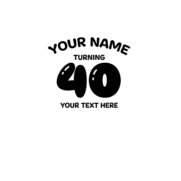 Birthday Balloons - 40th T-Shirts - Custom - front view