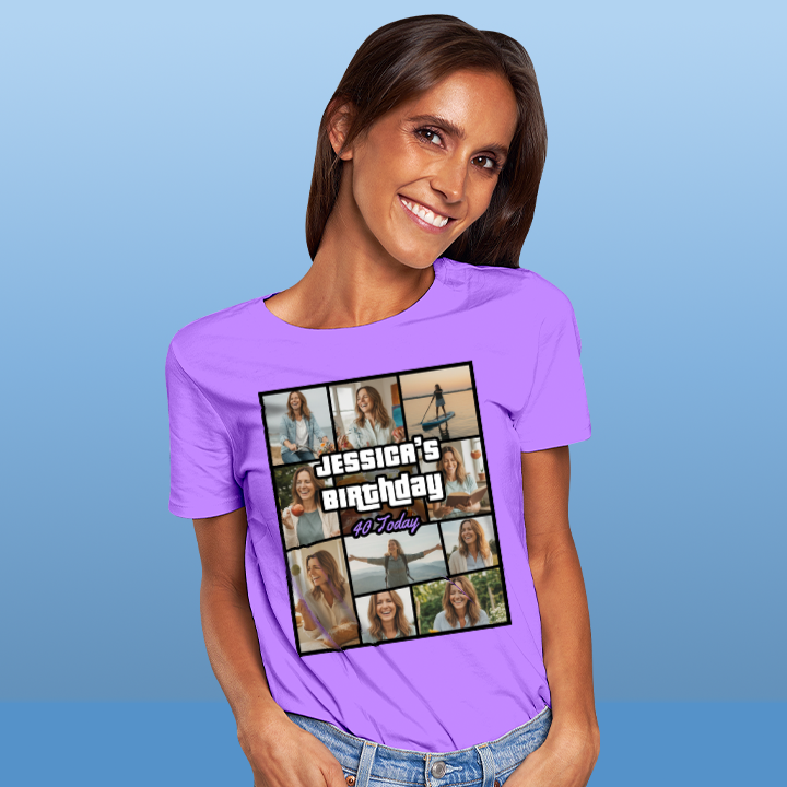 GTA Birthday Photo Collage - 40th T-Shirt