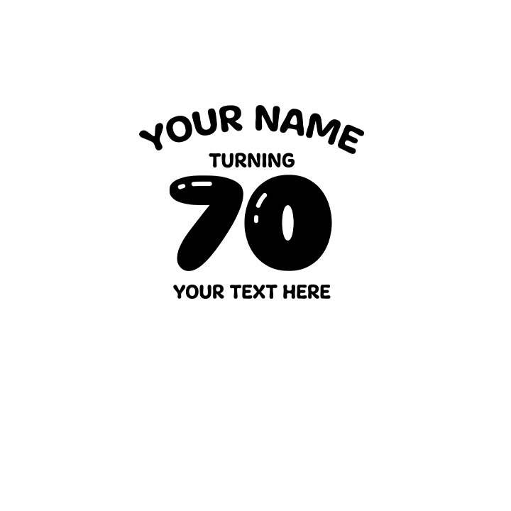 Birthday Balloons - 70th T-Shirts - Custom - front view