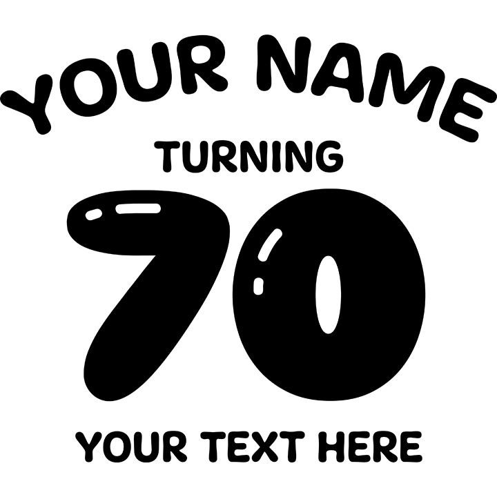 Birthday Balloons - 70th T-Shirts - Custom - zoom view'