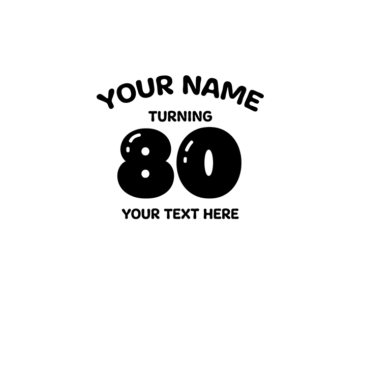 Birthday Balloons - 80th T-Shirts - Custom - front view