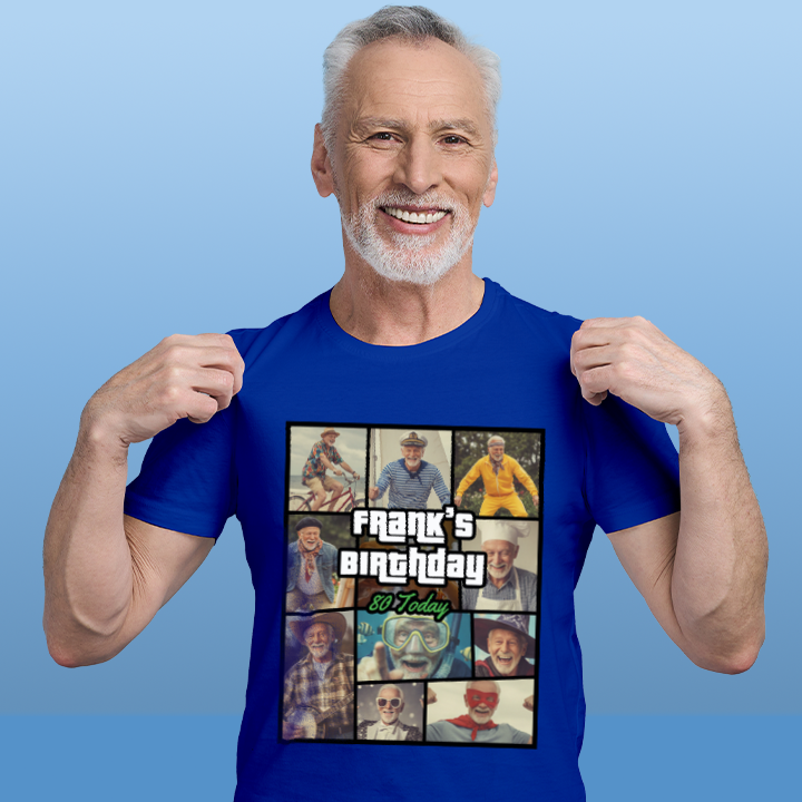 GTA Birthday Photo Collage - 80th T-Shirt