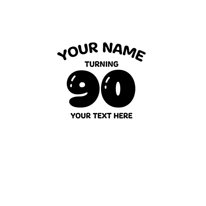 Birthday Balloons - 90th T-Shirts - Custom - front view