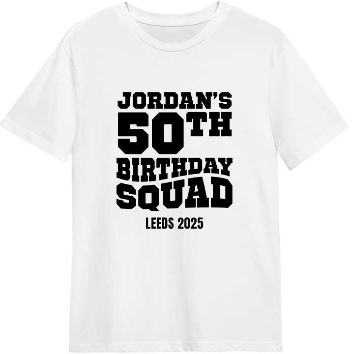 Bold Birthday Squad T-Shirt - front view