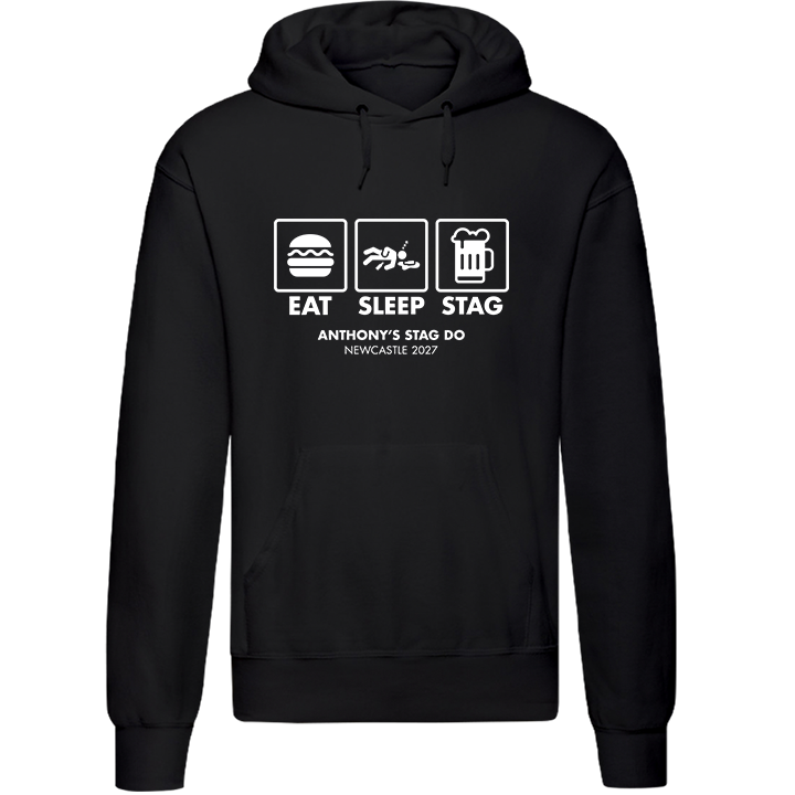 Eat Sleep Stag Hoodie - front view