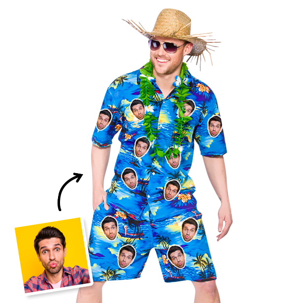 Stag Do Hawaiian Photo T-shirt