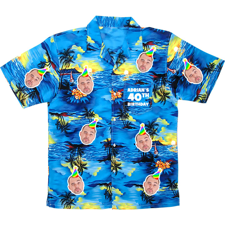 Birthday Photo Print Hawaiian Shirts