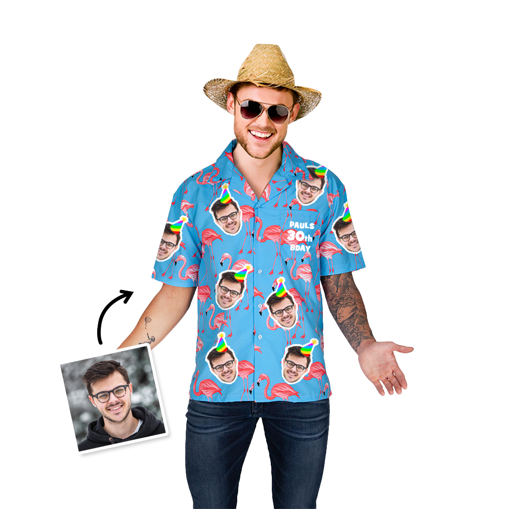 Birthday Hawaiian Photo T-shirt