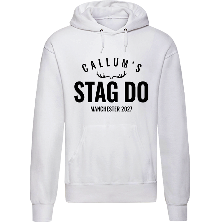Text Print Stag Hoodie - front view