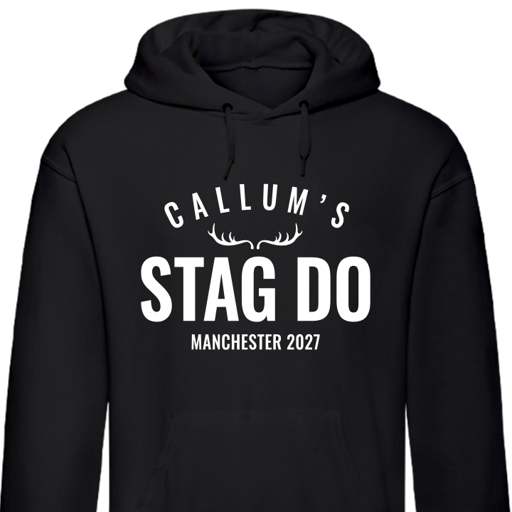 Text Print Stag Hoodie