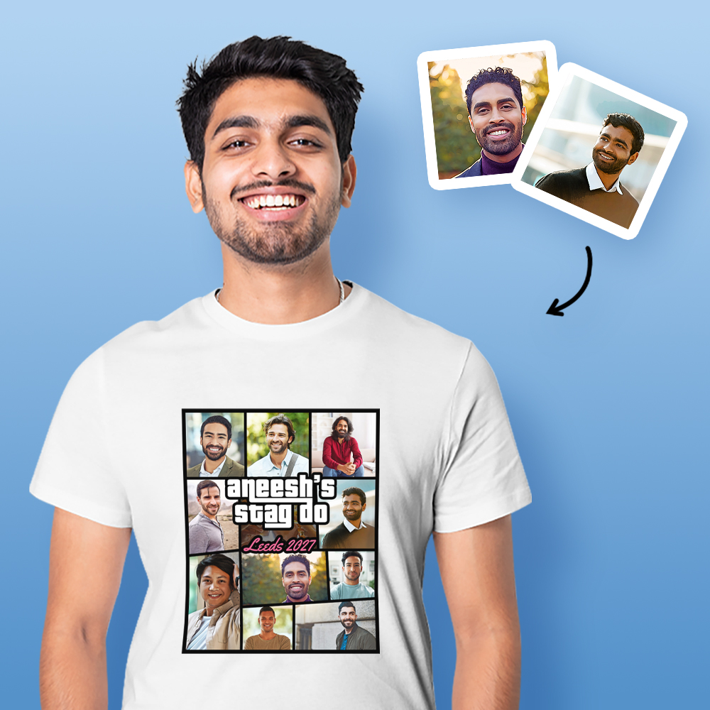Custom Grand Theft Auto Photo T-shirt – Add photos in GTA box cover design