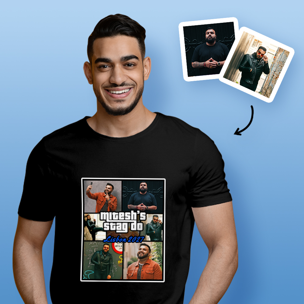 Custom Grand Theft Auto Photo T-shirt – Add photos in GTA box cover design