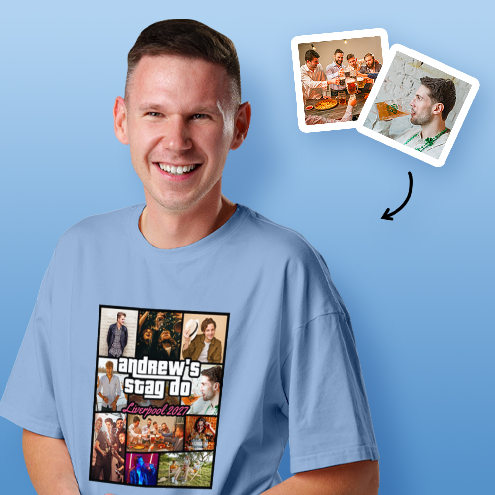 Custom Grand Theft Auto Photo T-shirt – Add photos in GTA box cover design
