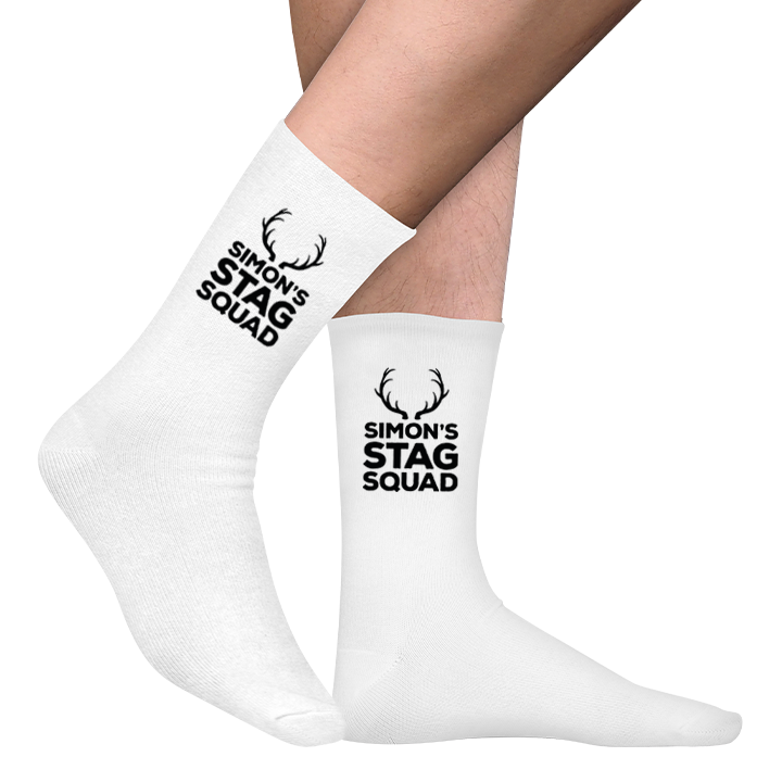 Stag Squad Antlers Sock - front view