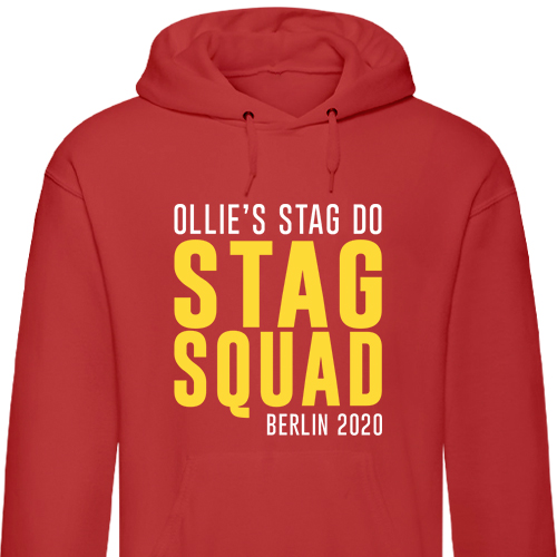 Stag Squad Personalised Stag Do Hoodie from £19.99 48 Hour Print & Dispatch Last Night of