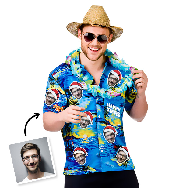 Christmas Hawaiian Photo T-shirt