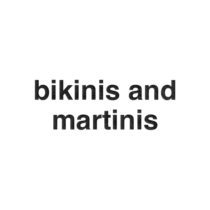 Bikinis and Martinis Hen Cap - zoom view'