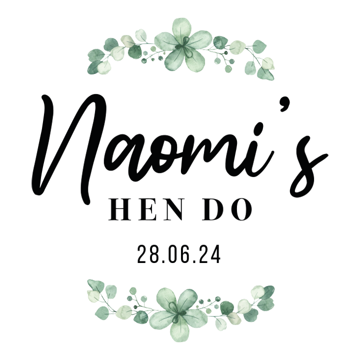 Botanical Hen Wine Label - zoom view'