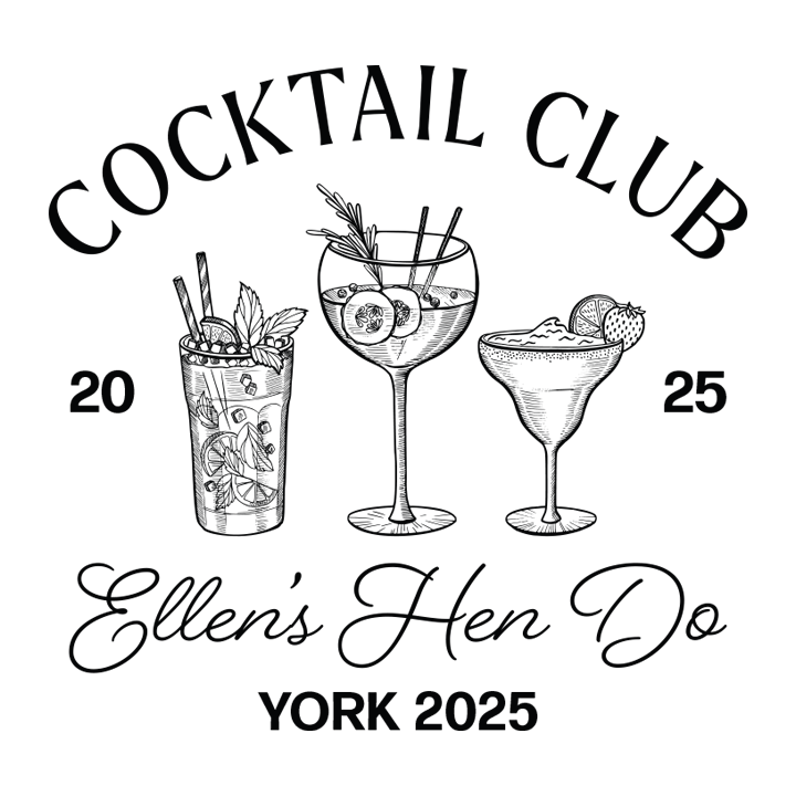 Cocktail Club Wine Label - zoom view'