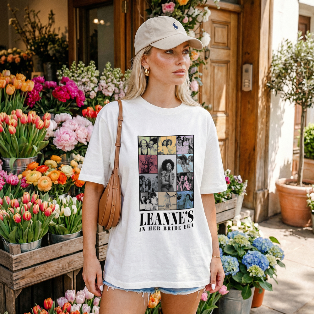 The back of a black t-shirt that has the text ‘London 2025’ and 7 women’s names on it. 