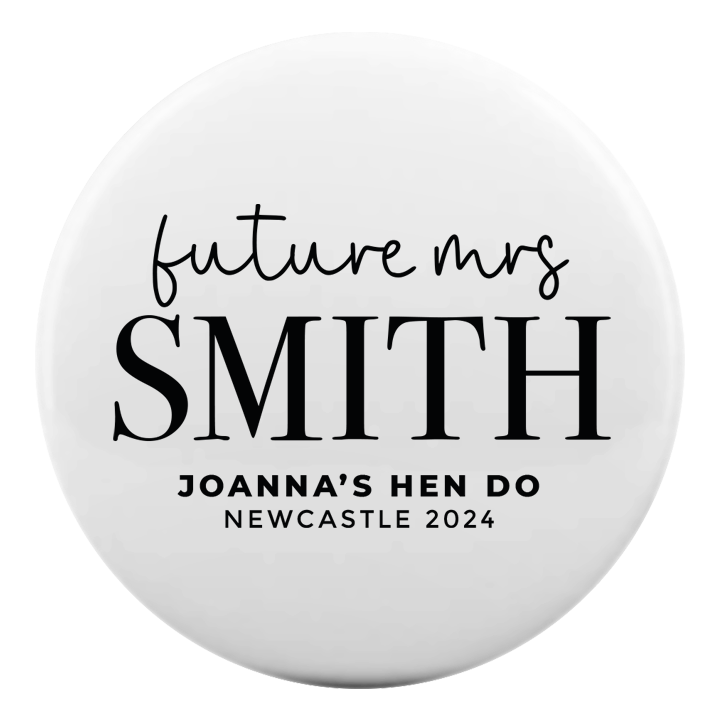 Future Mrs Lettering Badge - front view