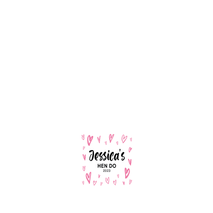 Hen Party Hearts Wine Label - front view